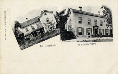 15261 Collage van gezichten van het huis De Leemkolk te Werkhoven:- De achtergevel- De voorgevelN.B. De gemeente ...